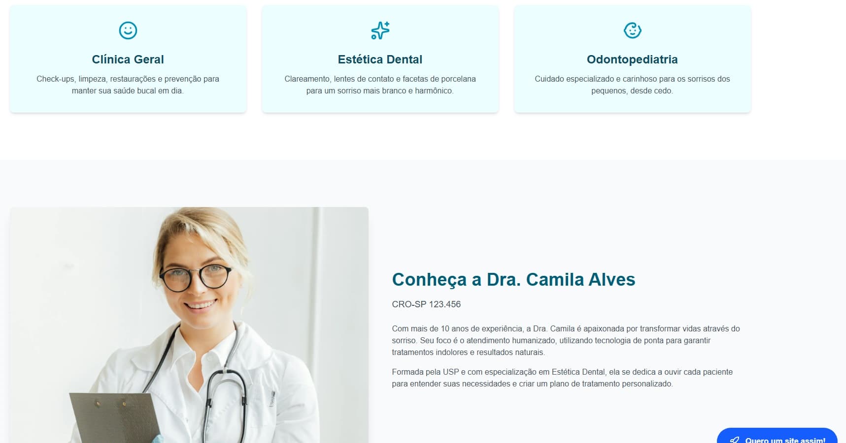 Preview do Demo: Consultório Odontológico