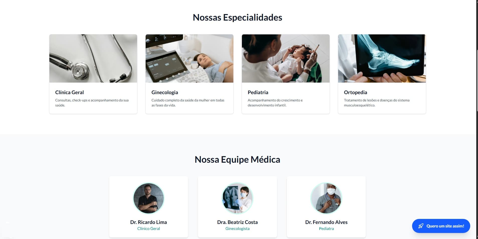 Preview do Demo: Clínica Multidisciplinar